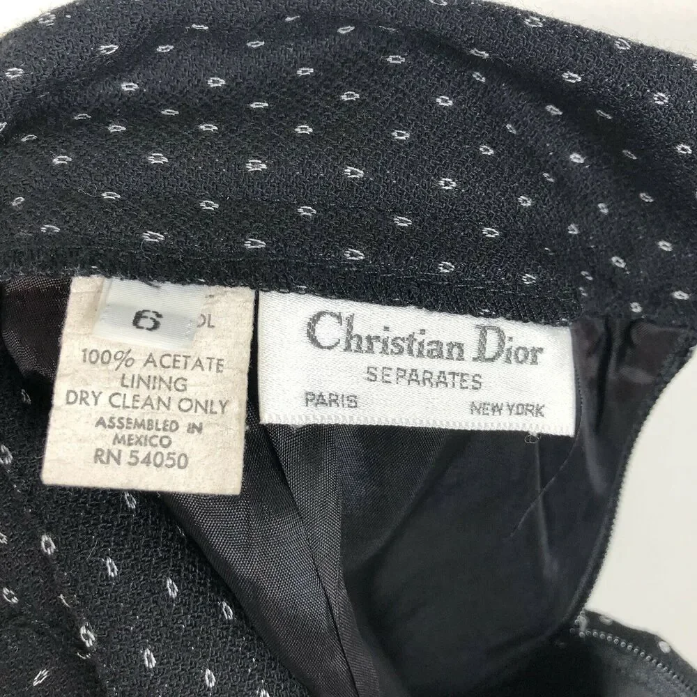 Vintage Christian Dior Separates Wool Skirt Sz 6